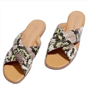 Madewell Snakeskin Criss-Cross Sandal